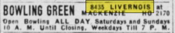 Bowling Green - Dec 1944 Listing